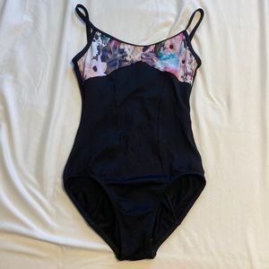 Black and floral leotard